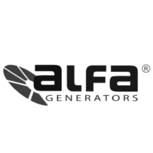 Logotipo de Alfa Generators cliente de Aquí Hay Marketing