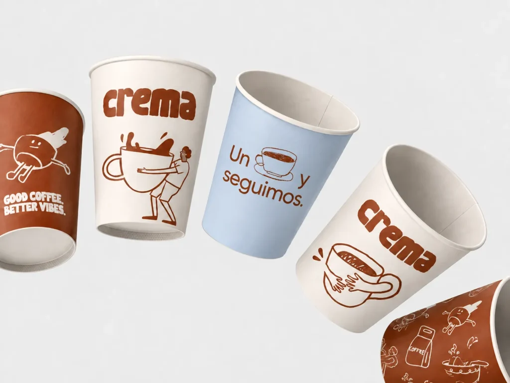 Vasos de crema de café