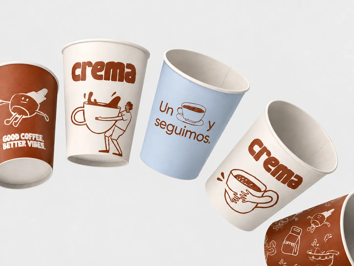 Vasos de crema de café