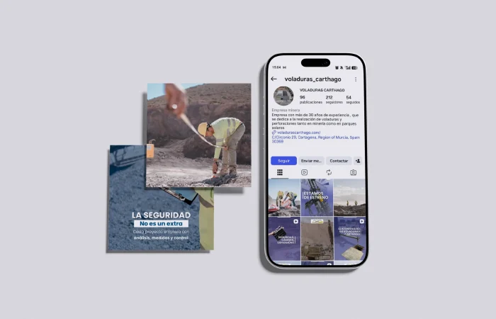 Publicación de Instagram para Voladuras Carthago